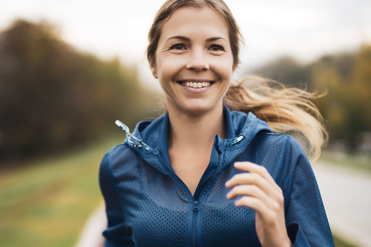 woman running after hangover IV in Tulsa, OK