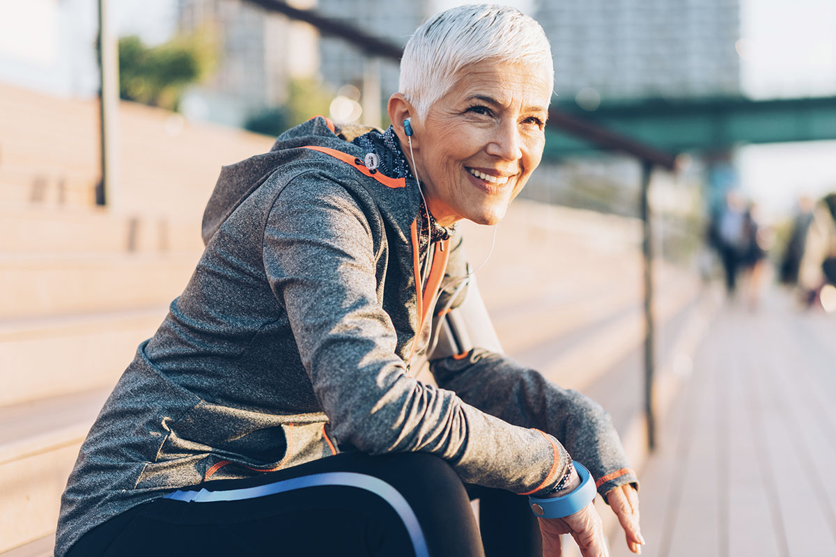 woman sitting after running after hangover IV in Tulsa, OK