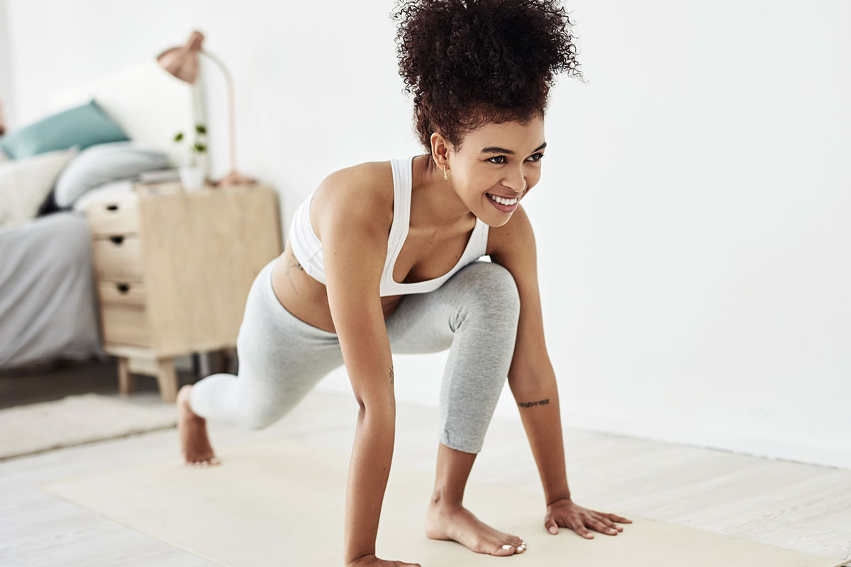 woman stretching after Alpha Performance in Tulsa